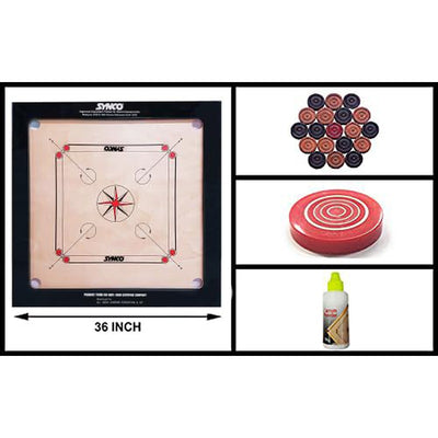 Carrom Board International for Professionals with Free Coins/Striker/Boric Powder - 36 inches