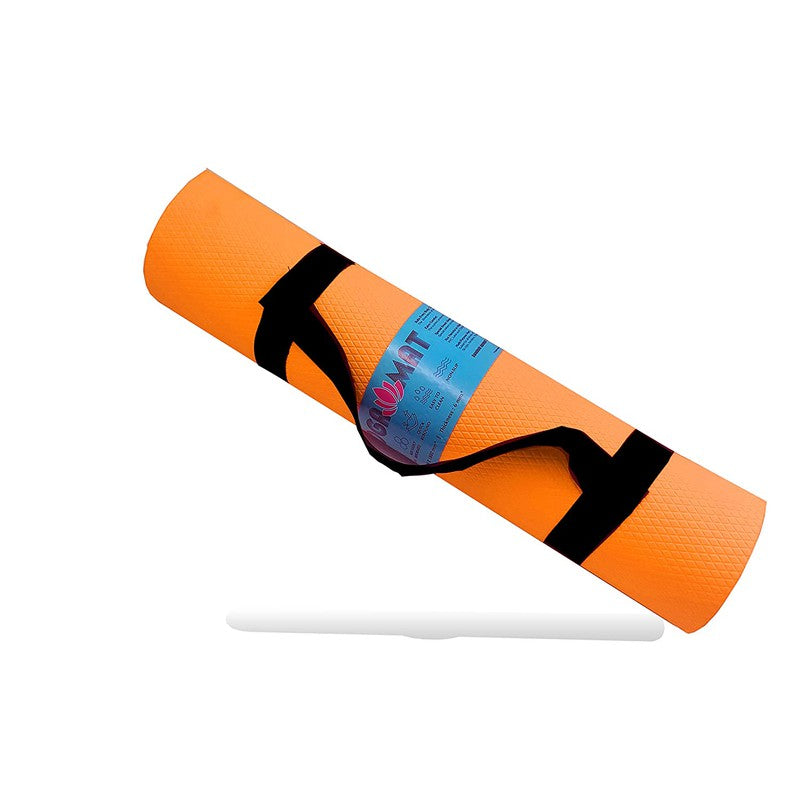 Yoga Mat with Carrying Strap for Gym Workout and Yoga Exercise (ORANGE)