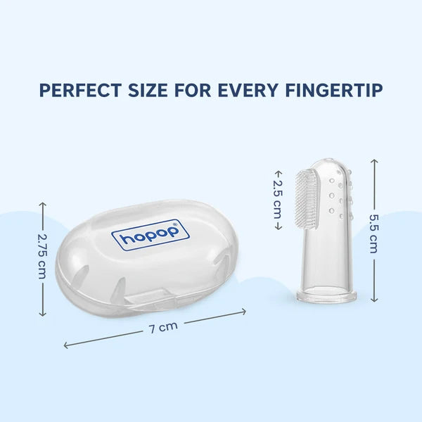 Hopop Silicone Baby Finger Toothbrush with Case (Pack of 2)