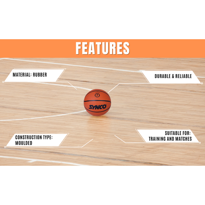 Rubberized Moulded Basketball (Classic Basketball Design,Size-7)