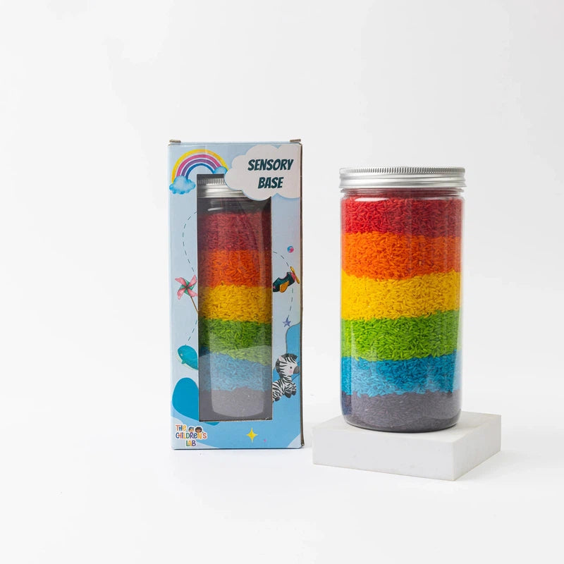 Sensory Rainbow Rice Jar for Toddlers/Kids | 660 gms of Multicolour Rice | 1 to 4 years