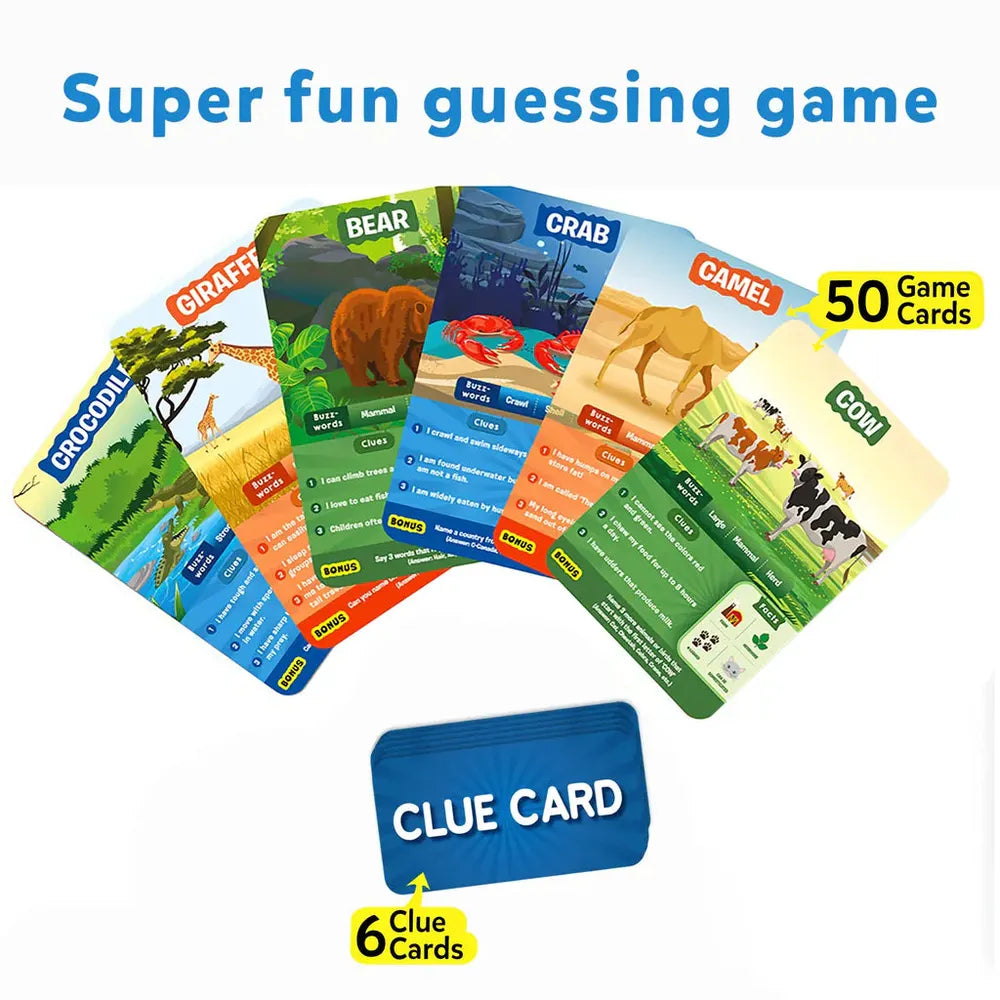 Skillmatics Guess in 10 Card Game - Animal Kingdom