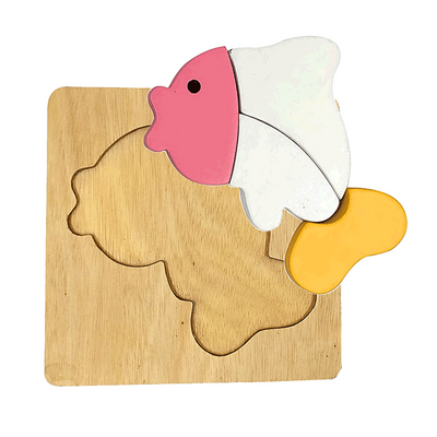 Wooden Fish Puzzle Toy Game