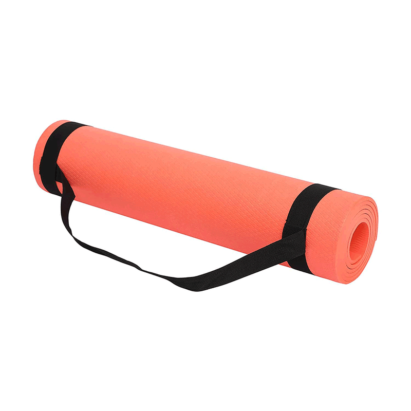 Yoga Mat with Carrying Strap for Gym Workout and Yoga Exercise (ORANGE)