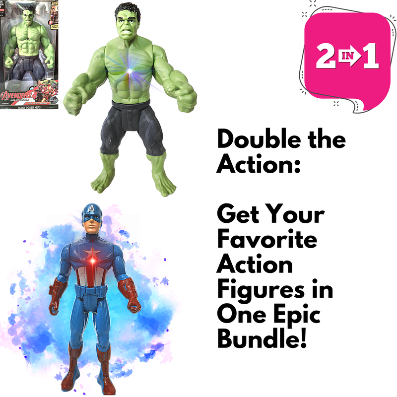 Hulk Toys for Boys | Hulk | Hulk Action Figure | Captain America | Captain America Toy (Hulk & Captain America - 2 in 1)