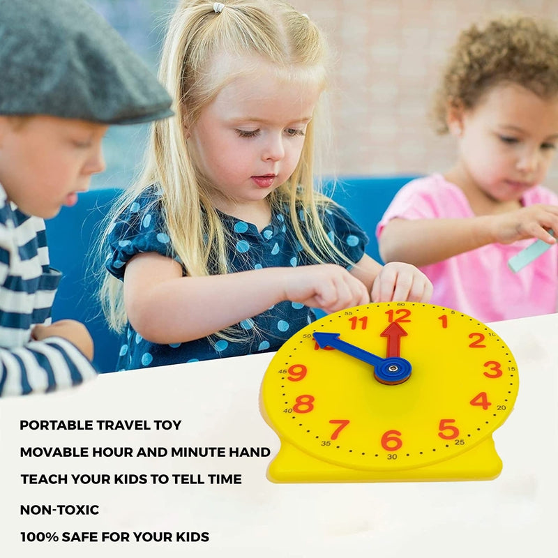 Dummy Clock Toy for Kids | Kids Learn to Tell Time Easily | Color Yellow |Teaching Clock Educational Clock Time Learning Clock for Children Gift