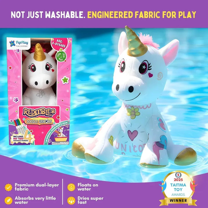 PepPlay Redoobles Doodle Unicorn | Wash, Colour & Reuse Fun