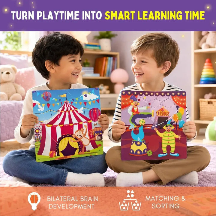 PepPlay Mosaic Sticker by Number - Circus Carnival Puzzle Kit | Boost Focus Through Sticker Art