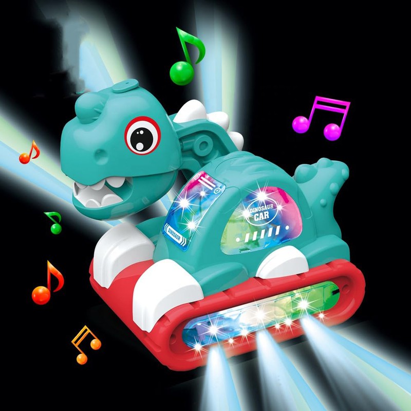 Musical Dinosaur Car Toy with Sounds and Lights