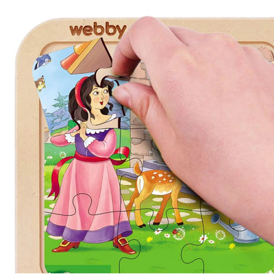 4 In 1 Wooden Snow White Puzzle Toy, 36 Pcs