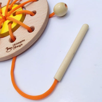 Wooden Lacing Ring Activity Toy