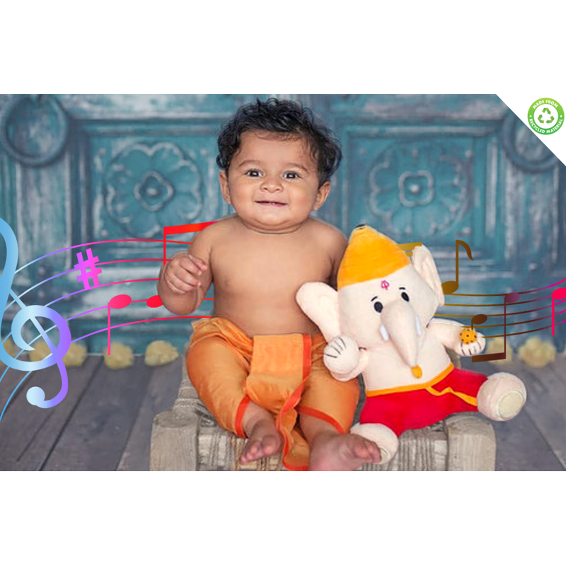 Baby Ganesh Collection - Mantra Singing Plush Toys With Modi Toys Book