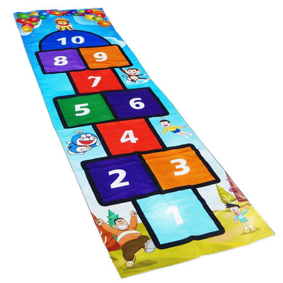 Kids Count & Jump Hopscotch Jumbo Play Mat for Children 96 x 27.5 Inches 2 Playing Strikers Game Indoor/Outdoor Activity Playing Mats