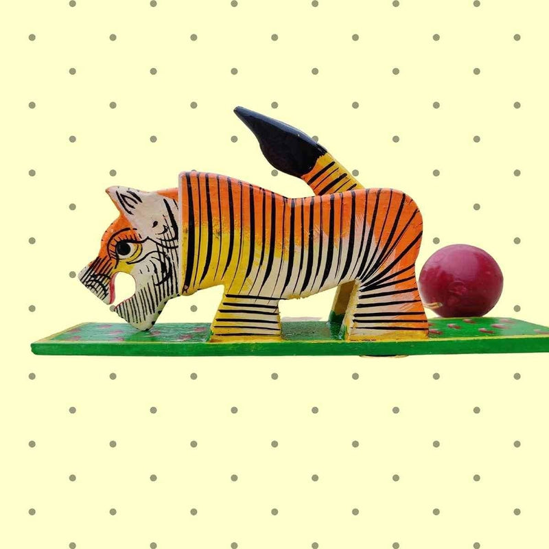 Moving Tiger Handcrafted Wooden Mechanical Toy