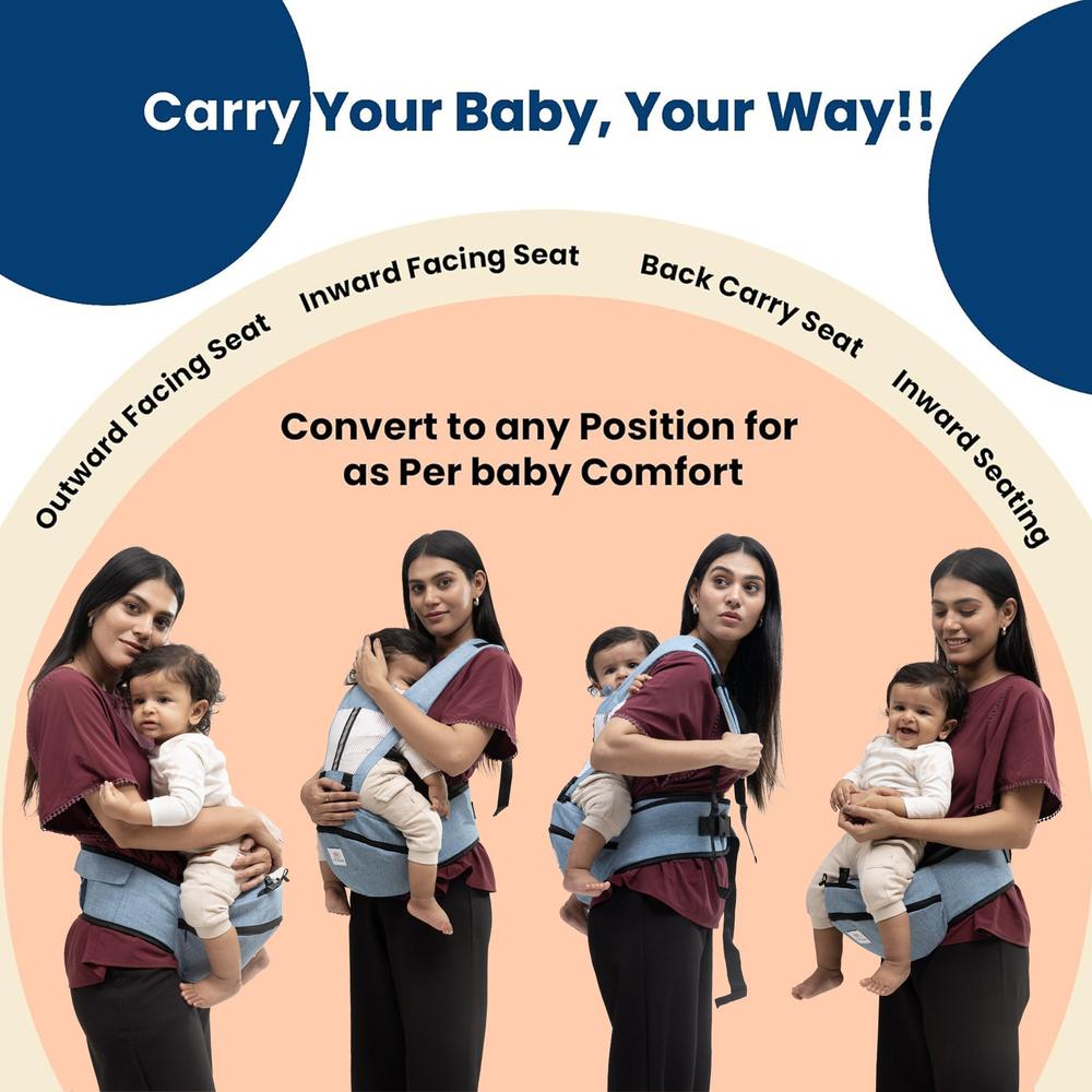 Tinyberg Baby Carrier with 4 Carry Positions | Large Storage & Adjustable Straps | Cuddlehipsy