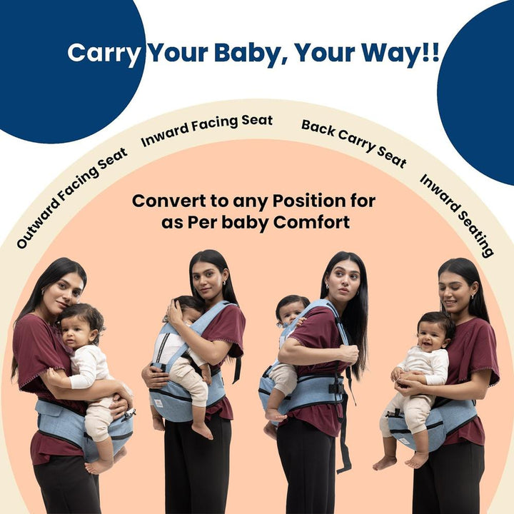 Tinyberg Baby Carrier with 4 Carry Positions | Large Storage & Adjustable Straps | Cuddlehipsy