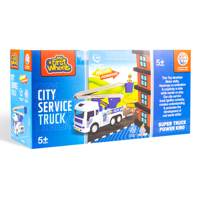 Friction Powered Realistic City Service Truck Toy