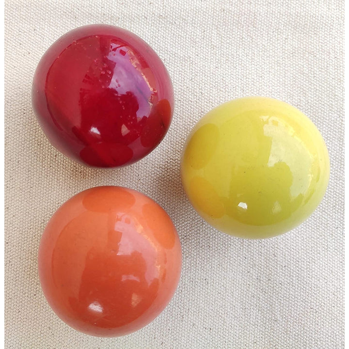 Wooden Balls Colorful Round Balls - Set of 3 (Assorted Colors)