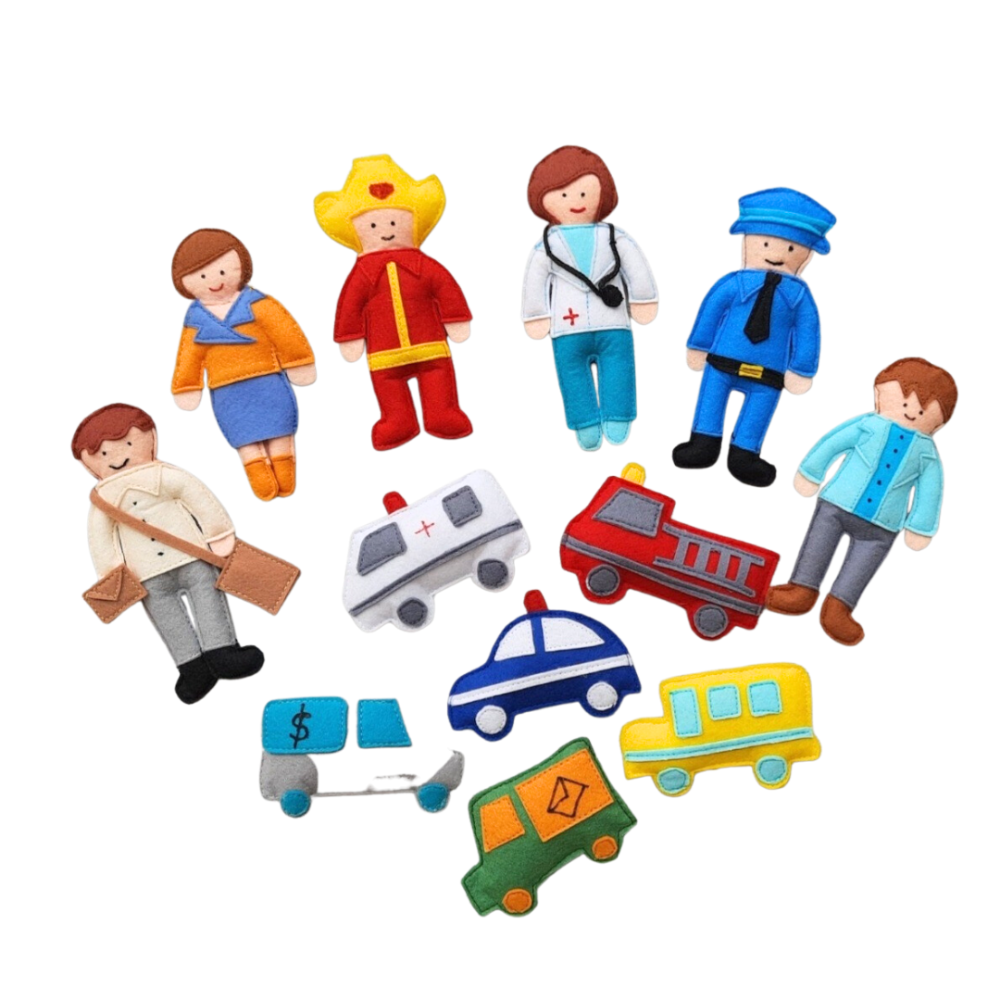 Community Helpers Playmat (6 Community helpers and 6 vehicles)