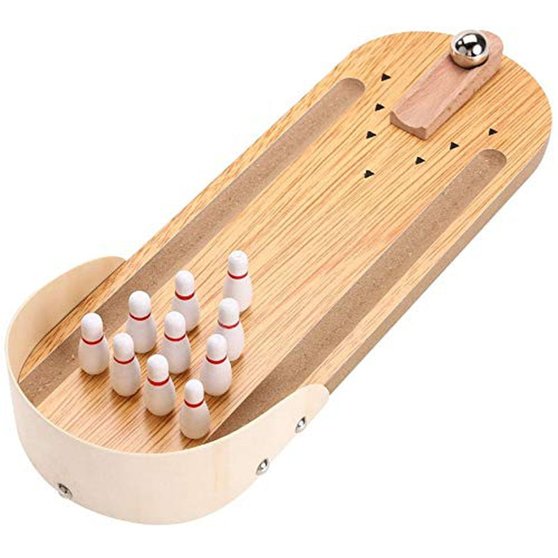 Wooden Mini Bowling Game Tabletop Toy Set