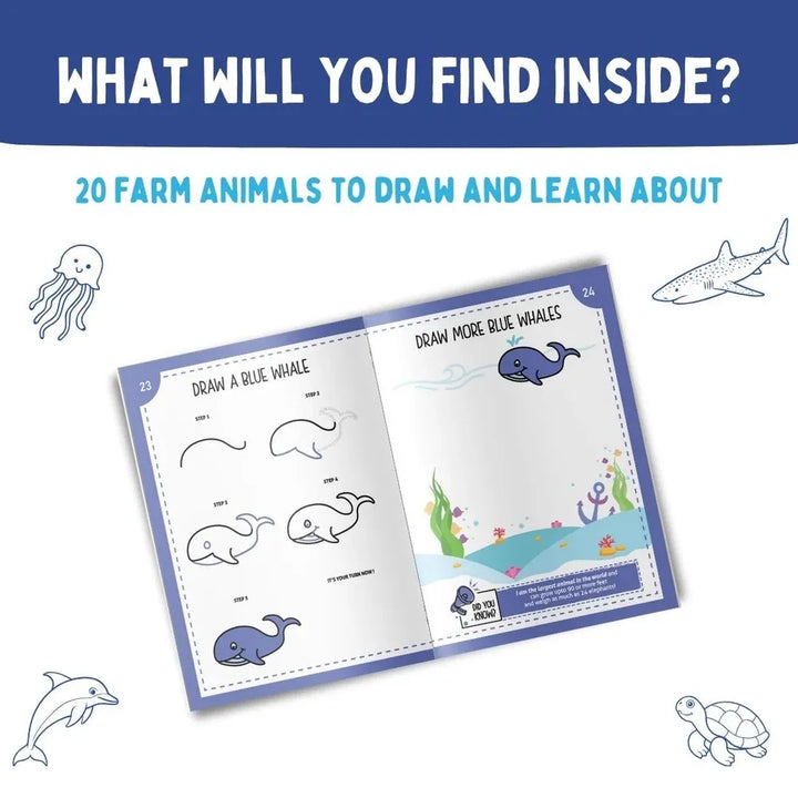 PepPlay Step by Step Drawing Book - Mystical Marine Life | Easy Drawing Practice for Kids