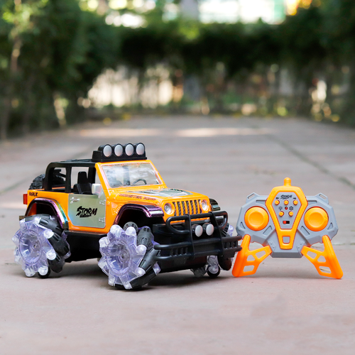 Klal Toys Off Road Remote Control Monster Jeep | Multicolour UV Spray Paint, Sidewalk Stunt, Openable Doors & Lights | 1:14 Scale (5-12 Years)