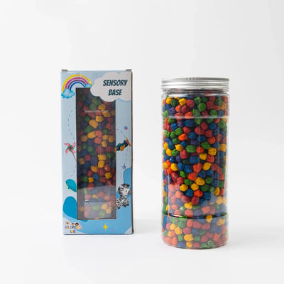 Sensory Rainbow Chickpeas Jar | Chickpeas in 6 Rainbow Colours (600 gms) | Sensory Filler with Scooper | 2 to 4 years