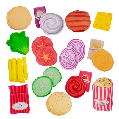 Pretend play Burger french fries & Popcorn (25 pieces)