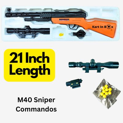 M40 Sniper Big Launcher Toy - CH-0481  (Bullets, Scope, Laser Light 21 Inch)