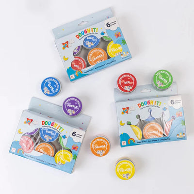 Dough It | Pack of 6 Playdough for Kids | Rainbow Coloured Taste-safe, Non-Toxic