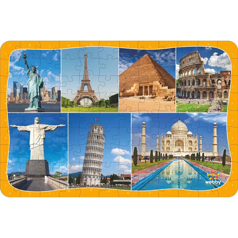 Seven Wonders of the World Wooden Jigsaw Puzzle, 108 pieces