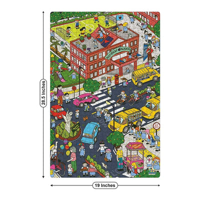 Wooden After School Illustration Jigsaw Puzzle, 1000 Pieces, Multicolor