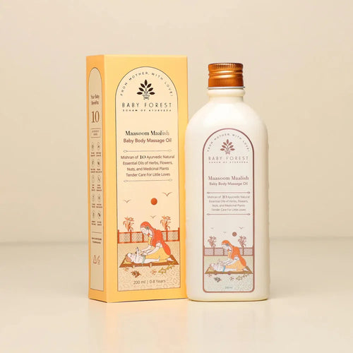 Baby Forest Maasoom Maalish Baby Body Massage Oil | Mishran of 10 Herbs & Oil- 200 ml