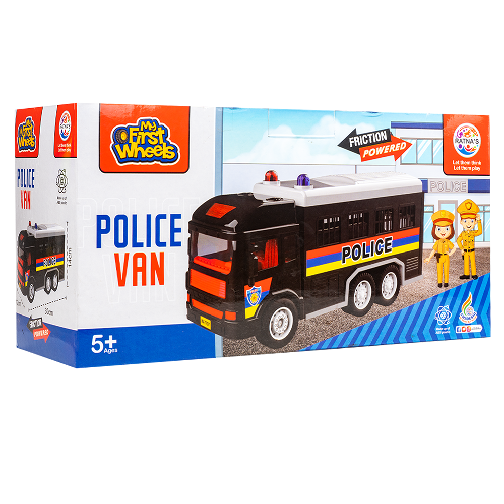 Friction Powered Realistic Police Van Toy