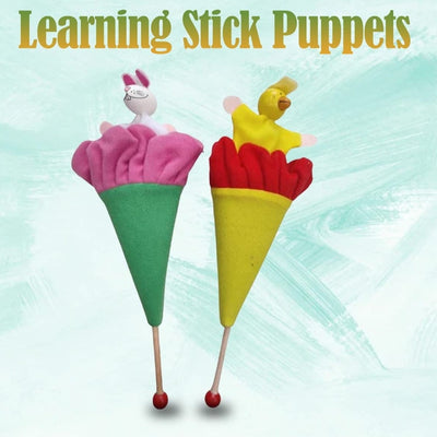 Learning Stick Puppets (Set of 2 pcs) | Storytelling Puppets for Kids Puppets for Kids | Puppet Toy | Puppets for Kids Educational Puppets for Kid's Learning - for Gifting