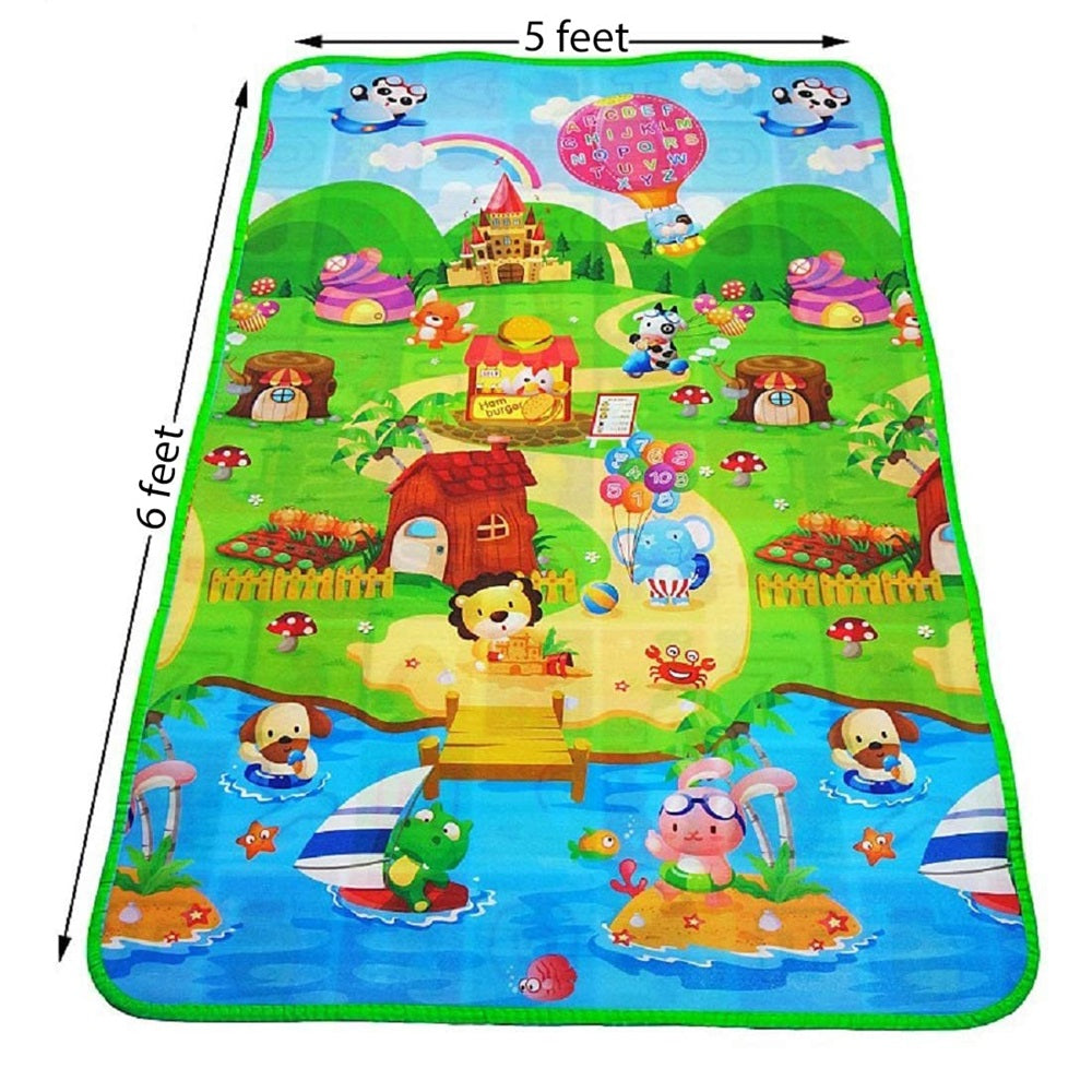 Baby Mats Non-Toxic, Non-Slip Double Side 3D Printed Waterproof Crawling Mats for Baby | Size - 6X5 Feet (8mm Thick)