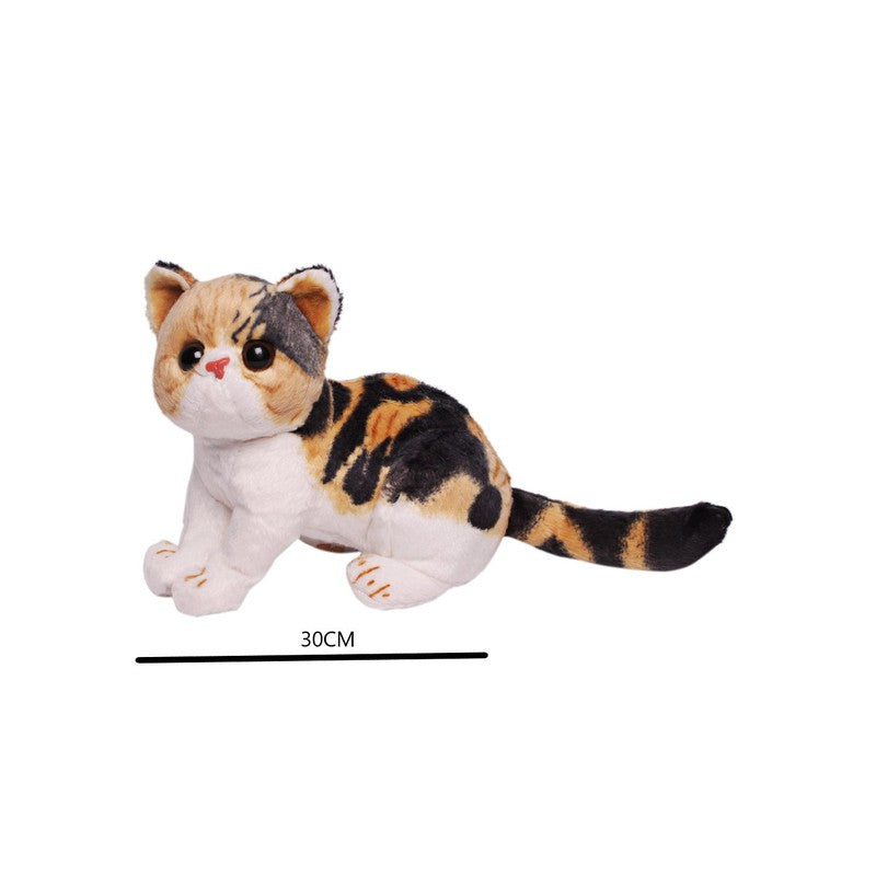 Cute & Adorable Beige & Black Cat Soft / Plush Toy For Kids, Height -  30Cm