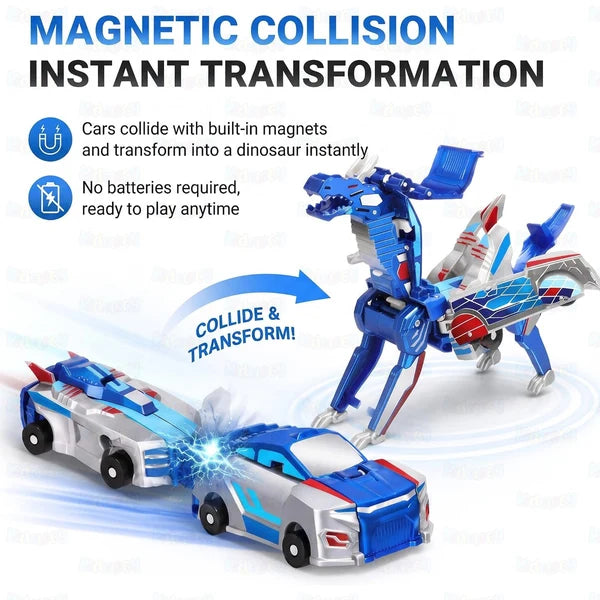 Kidology 2-in-1 Magnetic Transforming Car to Dragon Toy – Creative Transforming Vehicle