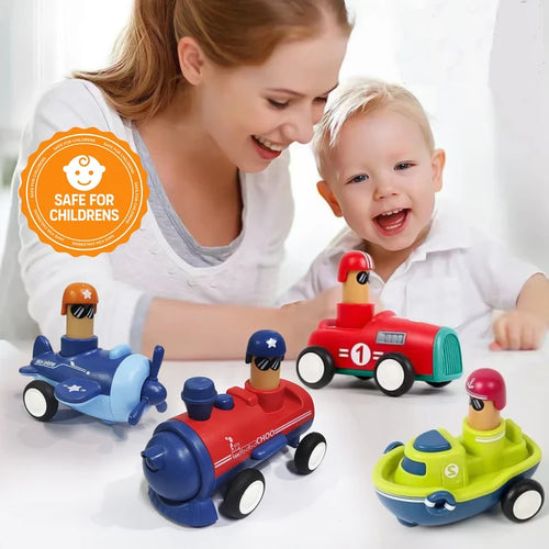 Kidology Bonkerheads 4 Push & Go Play Cars | Fun Friction-Powered Toys