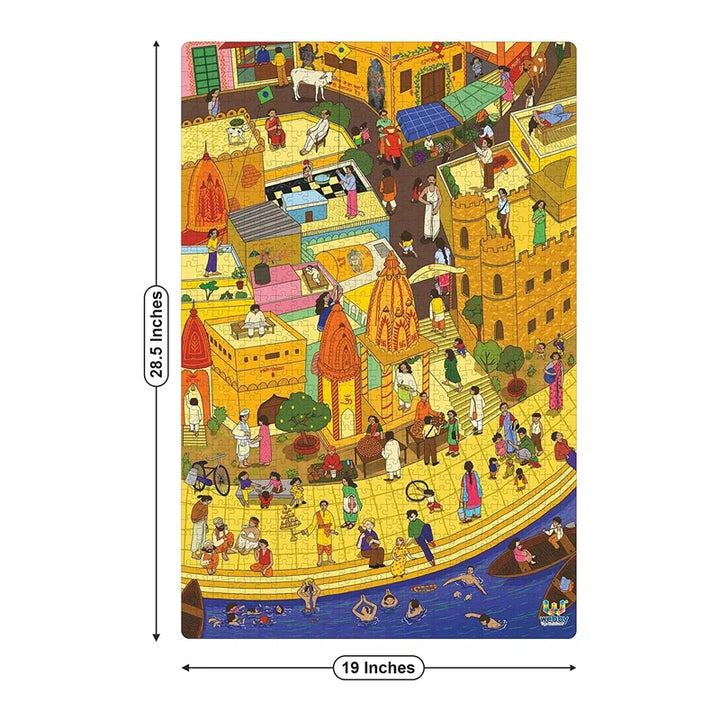 Holy City Varanasi Wooden Jigsaw Puzzle, 1000 Pieces