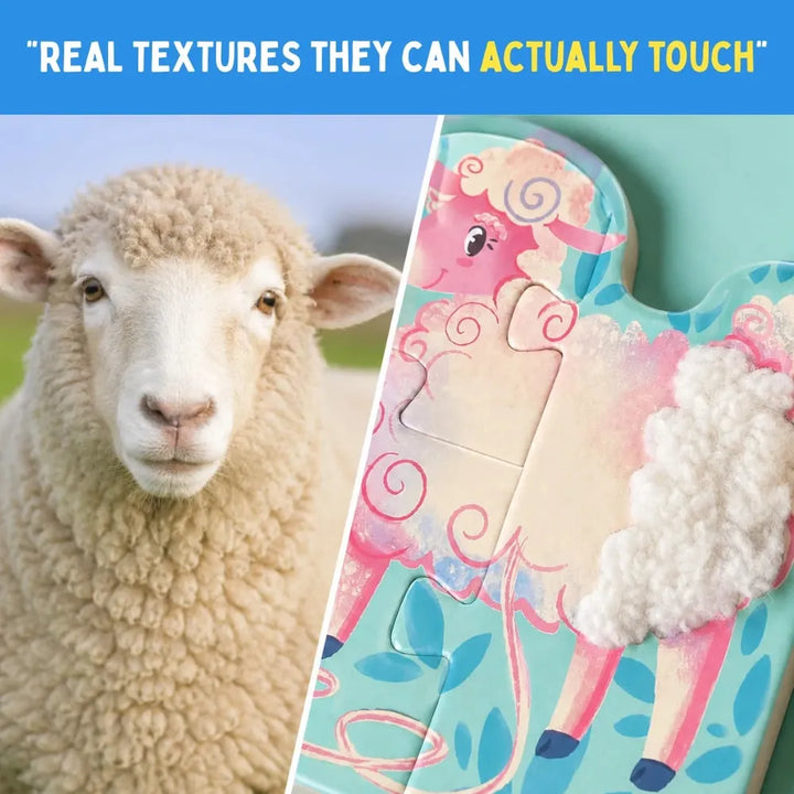 PepPlay My First Touch & Feel Puzzles - Farm Animals | Sensory Learning for Toddlers | 4 three-piece puzzles