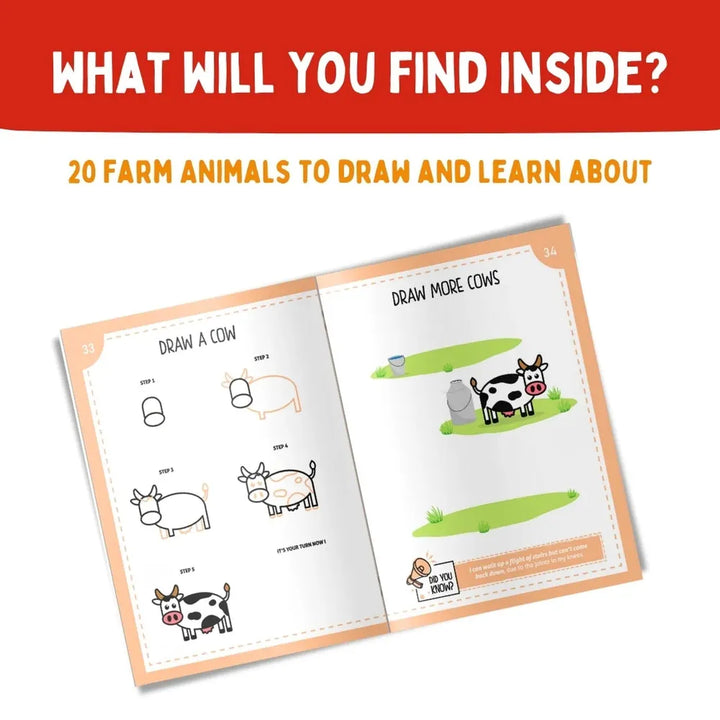 PepPlay Step by Step Drawing Book - Cute Farm Animal | Easy Drawing Practice for Kids