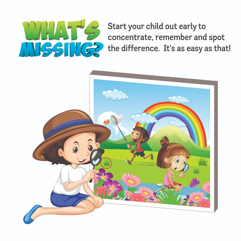 What's Missing Puzzle For Kids | 3+Years | 36 Pieces, 1 Activity Book and 1  Dice