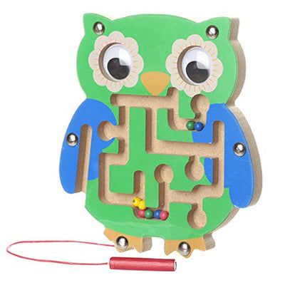 Magnetic Bead Maze Puzzle Board Game Toy - Owl