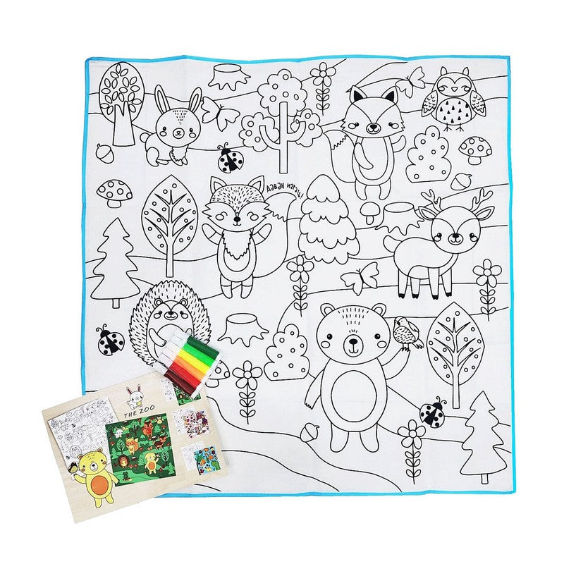 Painting Mats Water Colouring Doodle Mat Drawing Colors Kids | Child Learning Mat with 6 Water Pen & Coloring Manual
