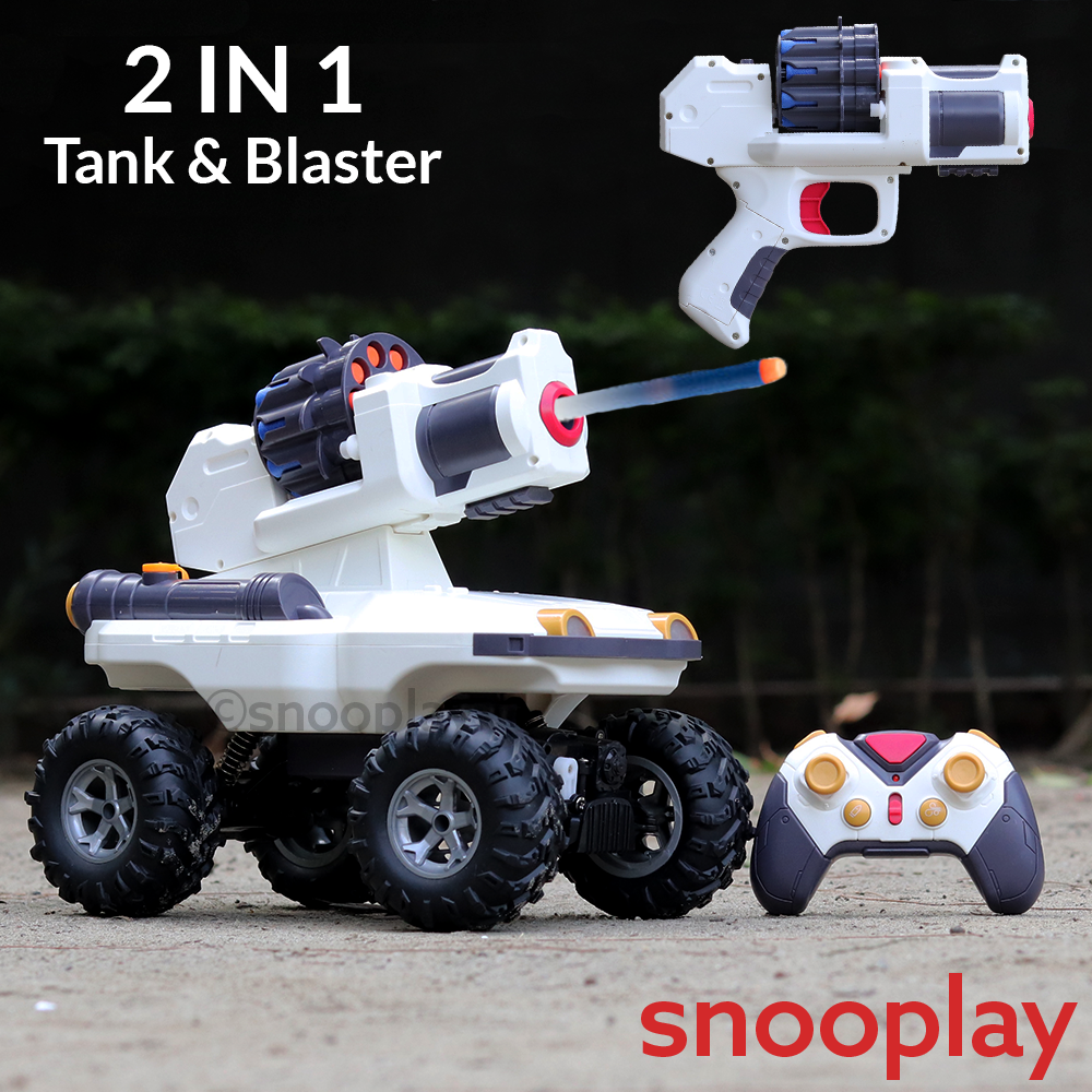 Buy 2 in 1 Lunar Ranger Remote Controlled Launching Blaster & Tank with ...