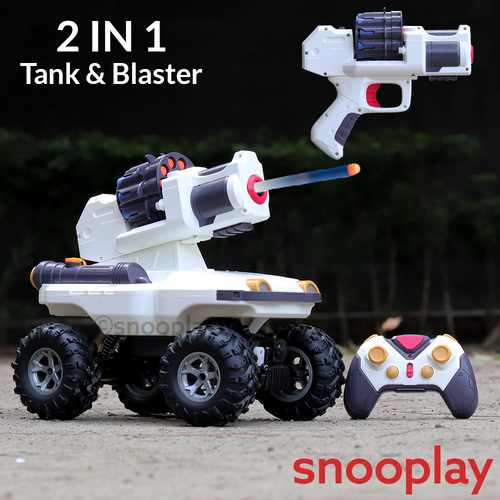 2 in 1 Lunar Range6-14r Remote Controlled Launching Blaster & Tank with Spray Effect (6-14 Years)