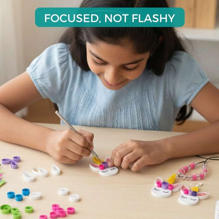Toykraft Paper Quilling Jewellery Making Kit | DIY Earring & Pendant Craft Set for Girls