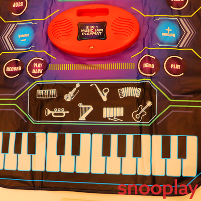 2 in 1 Electronic Musical Drum and Piano Jam Playmat | 8 Musical Instruments