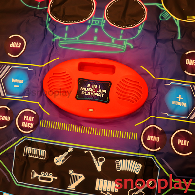 2 in 1 Electronic Musical Drum and Piano Jam Playmat | 8 Musical Instruments